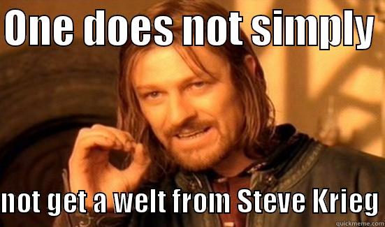 ONE DOES NOT SIMPLY   NOT GET A WELT FROM STEVE KRIEG Boromir