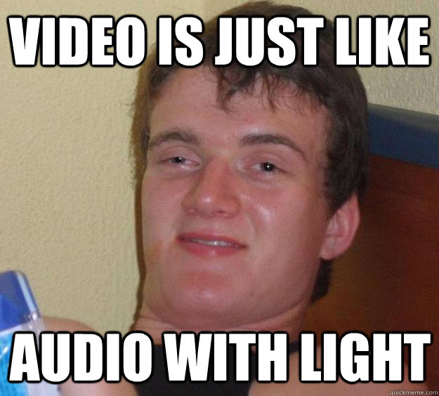 video is just like audio with light  10 Guy