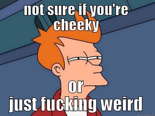 NOT SURE IF YOU'RE CHEEKY OR JUST FUCKING WEIRD Futurama Fry