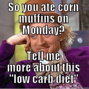 Corn muffins - SO YOU ATE CORN MUFFINS ON MONDAY? TELL ME MORE ABOUT THIS 