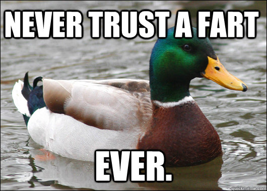 Never Trust A Fart Ever. - Never Trust A Fart Ever.  Actual Advice Mallard