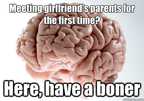 Meeting girlfriend's parents for the first time? Here, have a boner  Scumbag Brain