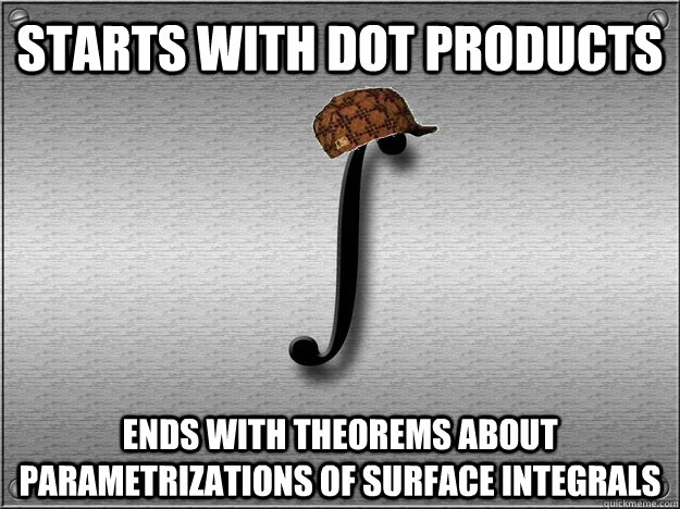 STARTS WITH DOT PRODUCTS ENDS WITH THEOREMS ABOUT PARAMETRIZATIONS OF SURFACE INTEGRALS  