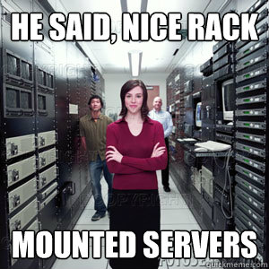 he said, nice rack mounted servers - he said, nice rack mounted servers  Successful IT Chick