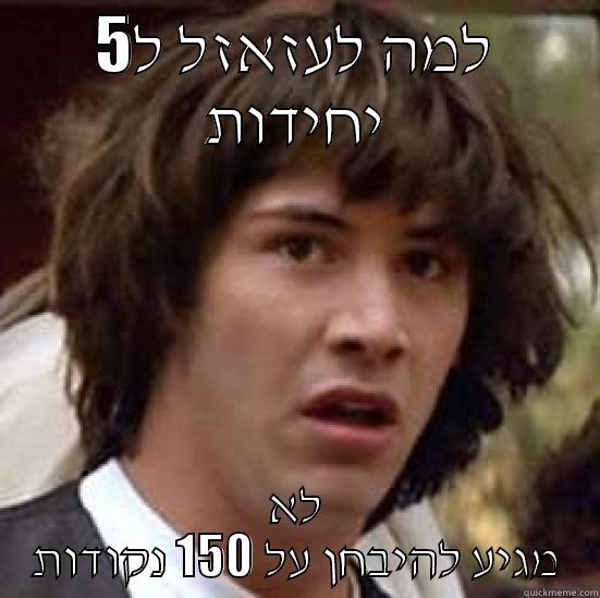 5 יחידות - למה לעזאזל ל5 יחידות לא מגיע להיבחן על 150 נקודות conspiracy keanu