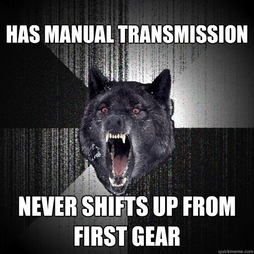 has manual transmission never shifts up from first gear - has manual transmission never shifts up from first gear  Insanity Wolf