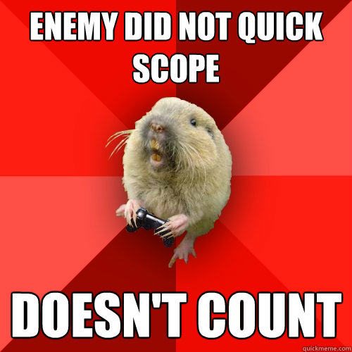 Enemy did not quick scope doesn't count - Enemy did not quick scope doesn't count  Gaming Gopher