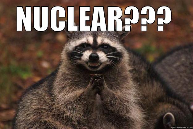 who's ready to go - NUCLEAR???  Evil Plotting Raccoon