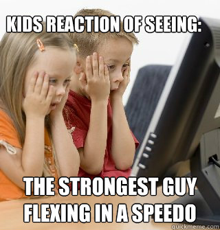 kids reaction of seeing: the strongest guy flexing in a speedo - kids reaction of seeing: the strongest guy flexing in a speedo  Shocked kids