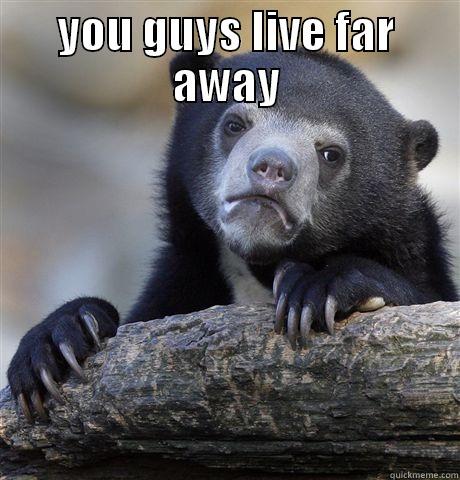 YOU GUYS LIVE FAR AWAY  Confession Bear