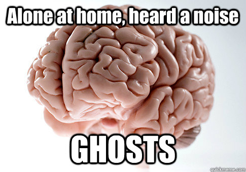 Alone at home, heard a noise GHOSTS   Scumbag Brain