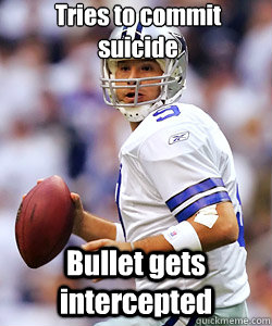 Tries to commit suicide  Bullet gets intercepted - Tries to commit suicide  Bullet gets intercepted  Romo