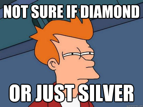 Not sure if diamond Or just silver  Futurama Fry