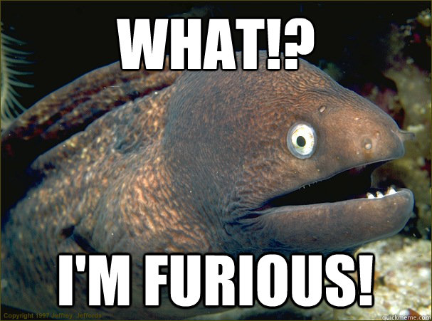 what!? I'm furious!  Bad Joke Eel