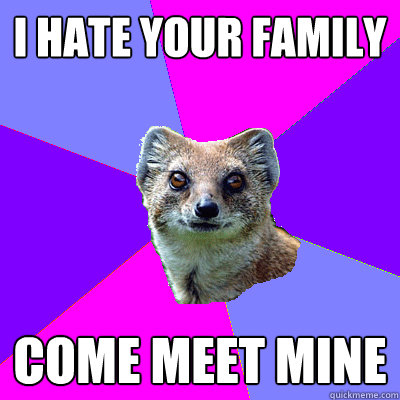 I hate your family Come meet mine - I hate your family Come meet mine  Stupid Boyfriend Mongoose