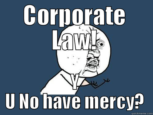 CS Meme - CORPORATE LAW! Y U NO HAVE MERCY? Y U No