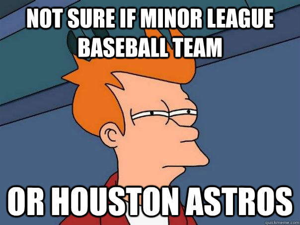 Not sure if minor league baseball team or houston astros - Not sure if minor league baseball team or houston astros  Futurama Fry