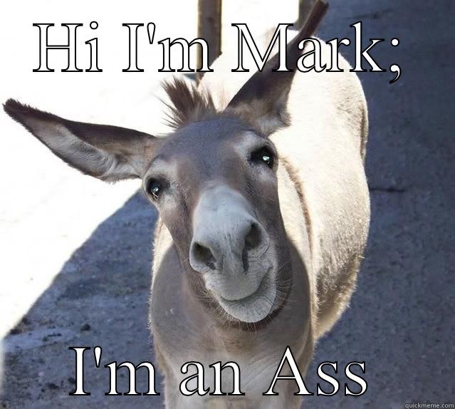 HI I'M MARK; I'M AN ASS Misc