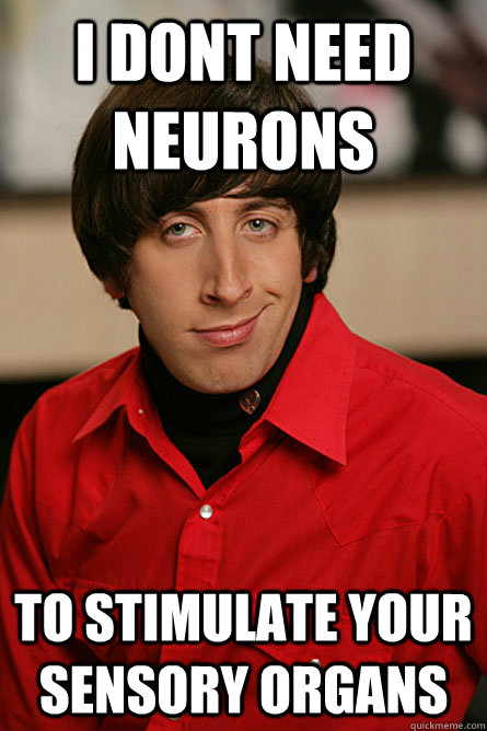 I dont need Neurons  to stimulate your sensory organs  Pickup Line Scientist