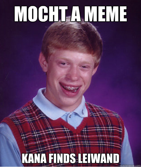 Mocht a meme kana finds leiwand - Mocht a meme kana finds leiwand  Bad Luck Brian