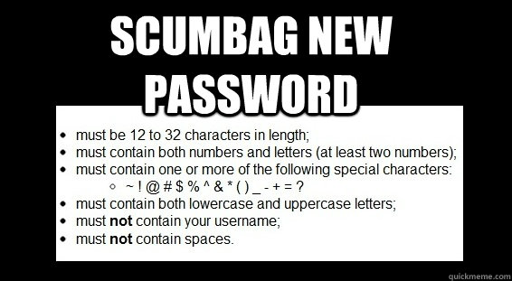 SCUMBAG NEW PASSWORD - SCUMBAG NEW PASSWORD  SCUMBAG NEW PASSWORD