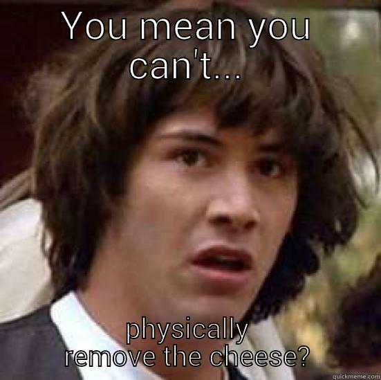 YOU MEAN YOU CAN'T... PHYSICALLY REMOVE THE CHEESE? conspiracy keanu