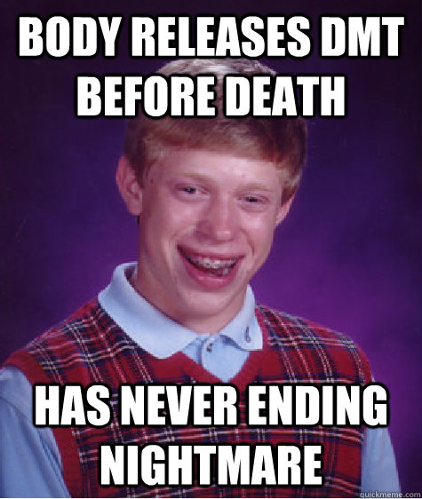 Body releases DMT before death has never ending nightmare  Bad Luck Brian