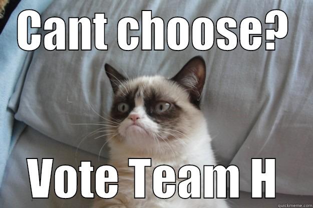 CANT CHOOSE? VOTE TEAM H Grumpy Cat