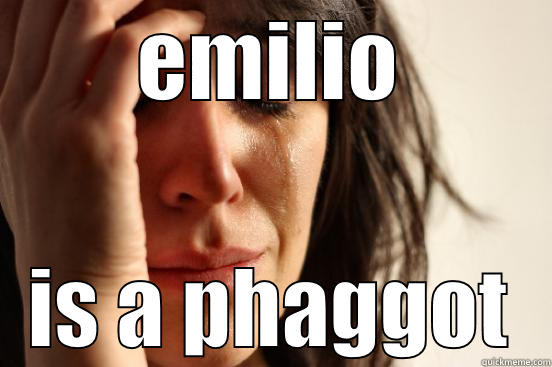 EMILIO IS A PHAGGOT First World Problems