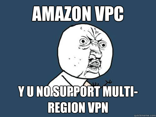 AMAZON VPC y u no support multi-region VPN  Y U No