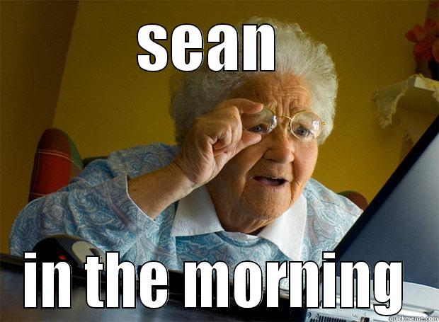 SEAN  IN THE MORNING Grandma finds the Internet