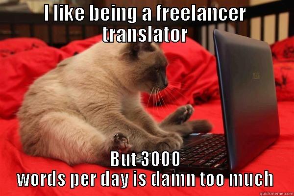 I LIKE BEING A FREELANCER TRANSLATOR BUT 3000 WORDS PER DAY IS DAMN TOO MUCH Misc