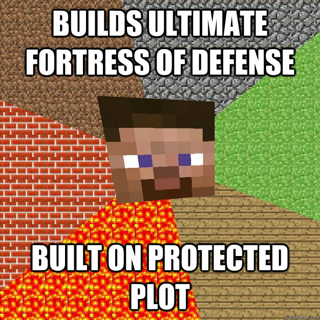 builds ultimate fortress of defense built on protected plot  Minecraft