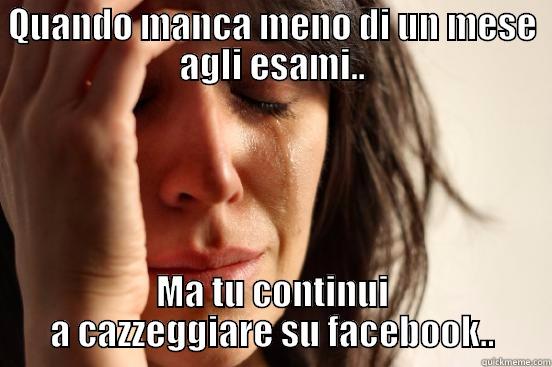 QUANDO MANCA MENO DI UN MESE AGLI ESAMI.. MA TU CONTINUI A CAZZEGGIARE SU FACEBOOK.. First World Problems