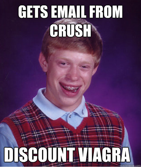 Gets email from crush discount viagra  Bad Luck Brian