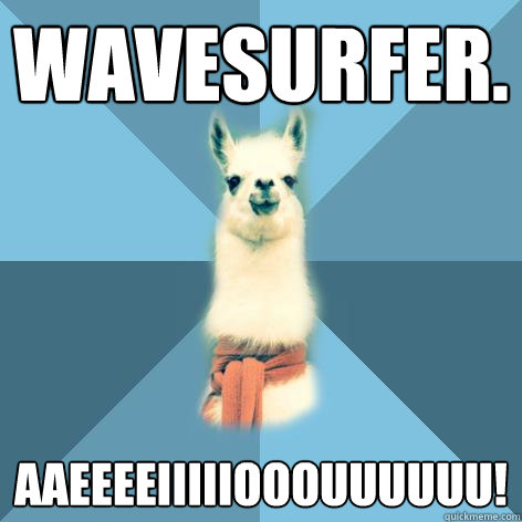 wavesurfer. aaeeeeiiiiiooouuuuuu!  Linguist Llama