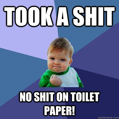 TOOK A SHIT  No shit on toilet paper!  Success Kid