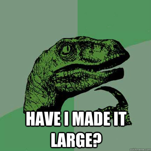  HAVE I MADE IT LARGE? -  HAVE I MADE IT LARGE?  Philosoraptor