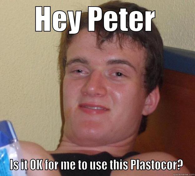 HEY PETER IS IT OK FOR ME TO USE THIS PLASTOCOR? 10 Guy