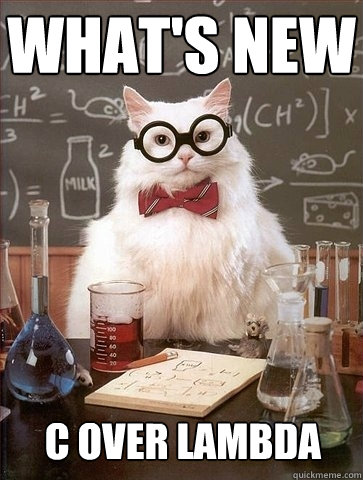 What's New C over Lambda  Chemistry Cat