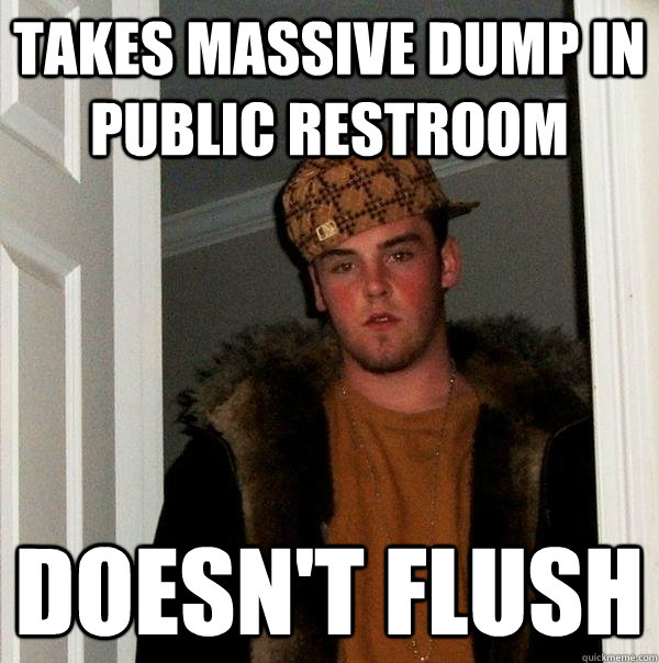 takes massive dump in public restroom doesn't flush - takes massive dump in public restroom doesn't flush  Scumbag Steve