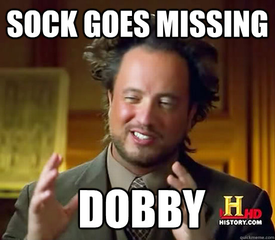 Sock goes missing  Dobby  Ancient Aliens
