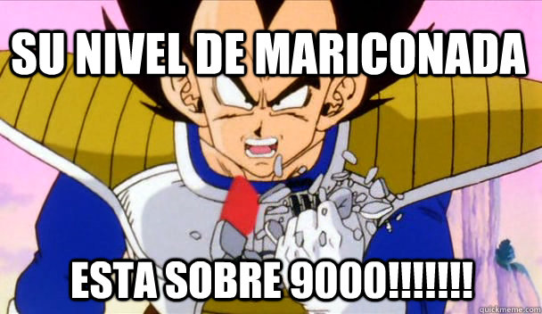 su nivel de mariconada  esta sobre 9000!!!!!!!  Based Vegeta