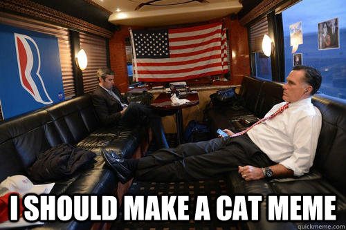  I should make a cat meme  Sudden Realization Romney