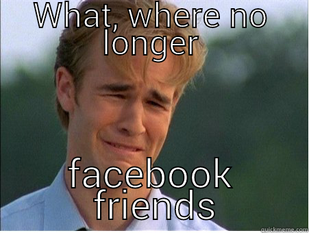 WHAT, WHERE NO LONGER FACEBOOK  FRIENDS 1990s Problems