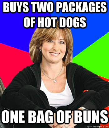 buys two packages of hot dogs one bag of buns - buys two packages of hot dogs one bag of buns  Sheltering Suburban Mom