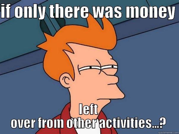   - IF ONLY THERE WAS MONEY  LEFT OVER FROM OTHER ACTIVITIES...? Futurama Fry