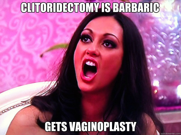 clitoridectomy is barbaric gets vaginoplasty  Feminist Nazi