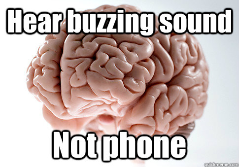 Hear buzzing sound Not phone  Scumbag Brain