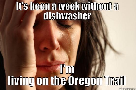 IT'S BEEN A WEEK WITHOUT A DISHWASHER I'M LIVING ON THE OREGON TRAIL First World Problems